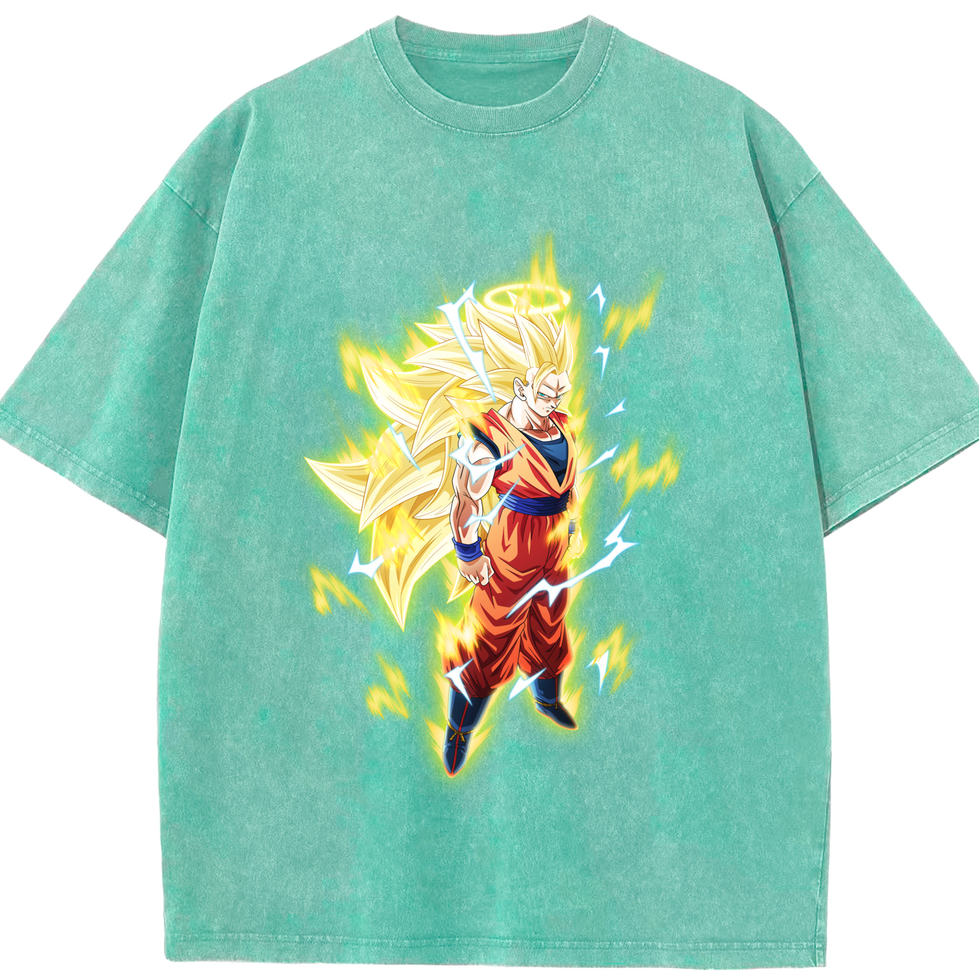（画像用） ドラゴンボール 孫悟空（そん ごくう）Son Goku カカロット DRAGON BALL Kakarotto 綿100% ヴィンテージ風 半袖Tシャツ（フロントプリント）